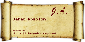 Jakab Absolon névjegykártya